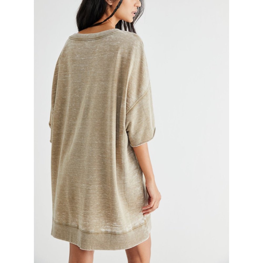 NWT Free People Cozy Cool Girl Lounge Tee / Army - Picture 2 of 6